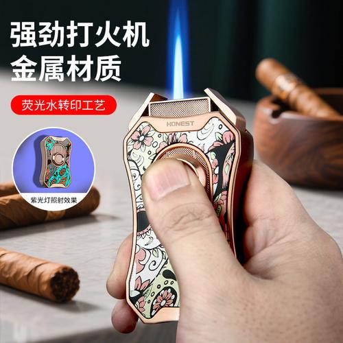 百诚金蝉防风金属打火机 带雪茄工具多功能蓝焰耐用火机 工厂批发